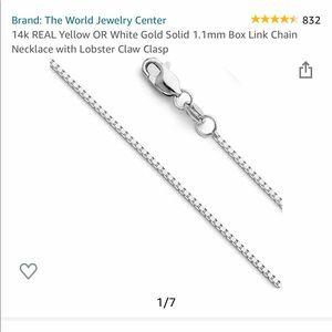 (SOLD) 14k White Gold Box Link Chain Necklace